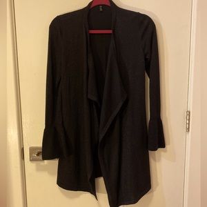 White House Black Market drape cardigan black sparkly